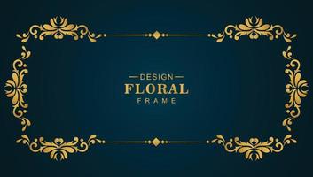 fundo de moldura floral de luxo dourado ornamental vetor