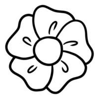 flor tropical, botão simples, ilustração vetorial botânica monocromática em fundo branco vetor