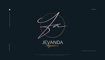 ja design de logotipo de assinatura inicial com estilo de caligrafia elegante e minimalista. inicial j e um design de logotipo para identidade de marca de casamento, moda, joias, boutique e negócios vetor