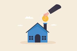 adiantamento ou conceito de empréstimo à habitação. vendas de imóveis renda familiar investimentos em imóveis, valor da casa, orçamento da casa e outras despesas vetor