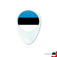 ícone de pino do mapa de localização da bandeira da Estônia em fundo branco. vetor