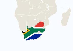 África com mapa destacado da África do Sul. vetor