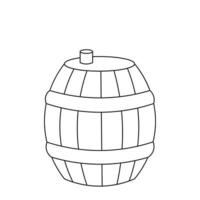 barril de elemento único. desenhar ilustração em preto e branco vetor