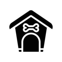 cabine para ilustração vetorial de ícone de glifo de cachorro vetor