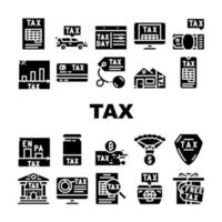 pagamento financeiro de imposto para o vetor de conjunto de ícones de renda