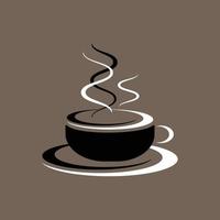 logotipo da xícara de café quente, com vapor subindo dela vetor