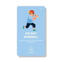 garoto garoto jogando vetor de jogo esportivo de beisebol