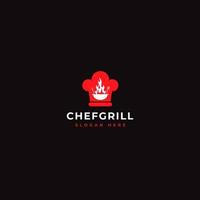 design de logotipo do chef grill vetor