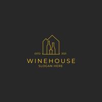 loja de bebidas loja café cerveja vinho casa design de logotipo vetor