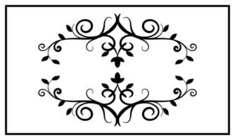 ornamento vintage, preto e branco, vetor de borda 08