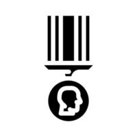 ilustração vetorial de ícone de glifo de medalha de soldado vetor