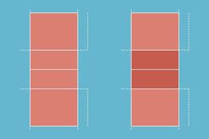 design plano de quadra de vôlei, ilustração gráfica de campo de vôlei, vetor de quadra de vôlei e layout.