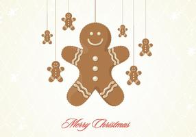 Gingerbread cookie christmas vector background