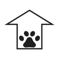 modelo de design de ilustração vetorial de design de logotipo de casa de cachorro vetor