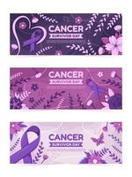 conjunto de banner do dia do sobrevivente do câncer vetor