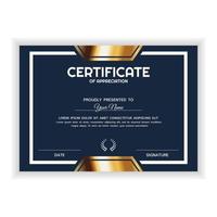 certificado de ouro criativo de modelo de prêmio de apreciação vetor