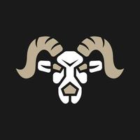 conceito de logotipo de silhueta de cabeça de cabra de Áries vetor