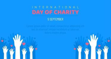 dia internacional da caridade, 5 de setembro. doe vetor de ilustração conceitual