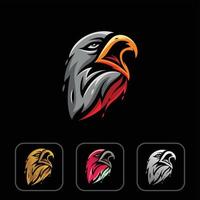 vetor de design de logotipo de mascote de cabeça de águia