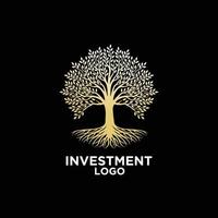 design de logotipo de investimento ou finanças com conceito de design de árvore vetor