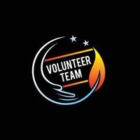 modelo de design de logotipo de equipe voluntária vetor