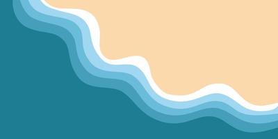 fundo abstrato do mar azul e praia de verão para banner, convite, cartaz ou design de site. vetor