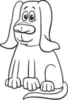 página do livro de colorir de personagem de animal de cachorro engraçado dos desenhos animados vetor