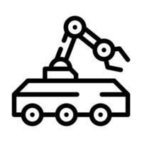 ilustração em vetor ícone de linha de robô de neutralização de minas