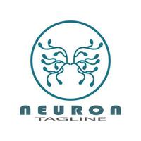 logotipo de neurônio ou ícone de modelo de ilustração de design de logotipo de célula nervosa com conceito de vetor