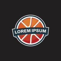 design de logotipo plano de basquete