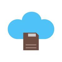 ícone de linha de armazenamento em nuvem vetor