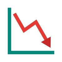 ícone de linha de gráfico de linha em declínio vetor