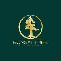 modelo de vetor de design de logotipo de árvore bonsai de luxo