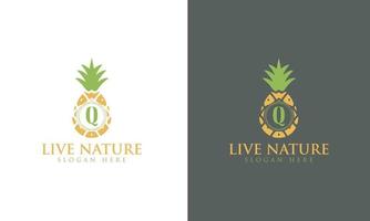 vetor de design de logotipo de letra q minimalista de ícone de abacaxi