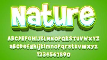 design de efeito de texto editável de natureza de palavra gradiente moderno 3d vetor