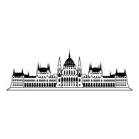 vetor de silhueta de edifícios do parlamento húngaro