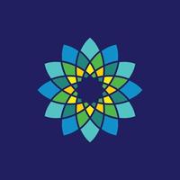 logotipo de ornamento tradicional de flor de lótus vetor