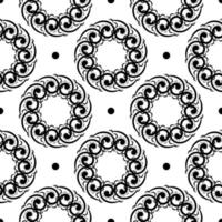 papel de parede em um padrão de estilo barroco. elemento floral preto e branco. ornamento gráfico para papel de parede, tecido, embrulho, embalagem. ornamento floral oriental. estilo simples, ilustração vetorial. vetor
