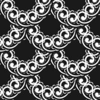 papel de parede em um padrão de estilo barroco. elemento floral preto e branco. ornamento gráfico para papel de parede, tecido, embrulho, embalagem. ornamento floral do damasco. estilo simples, ilustração vetorial. vetor