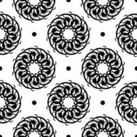 de fundo vector sem costura oriental. papel de parede em um padrão de estilo barroco. elemento floral preto e branco. ornamento para papel de parede, tecido, embalagem, embalagem.
