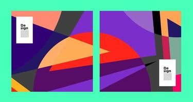 vetor geométrico abstrato colorido e curva para modelo de mídia social de banner