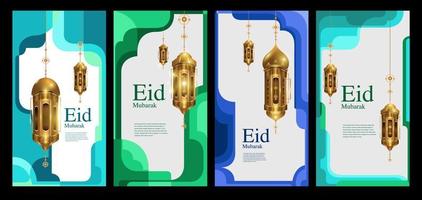 ilustração de design islâmico eid mubarak vetor