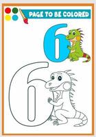 livro de colorir para crianças iguana fofa vetor