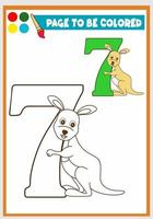livro de colorir para crianças lindo canguru vetor