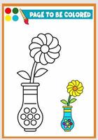 livro de colorir para crianças linda flor vetor