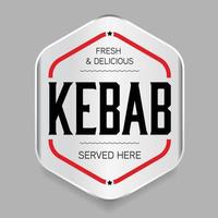 vintage de distintivo de sinal de carimbo de kebab fresco vetor