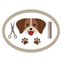 emblema para salão de cabeleireiro para cães, loja de estilo e beleza, loja para cães vetor