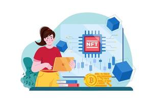 conceito de ilustração de tecnologia blockchain vetor