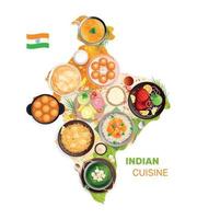 composição do mapa de cozinha indiana vetor