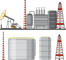design de desenho animado de fábrica da indústria petrolífera vetor